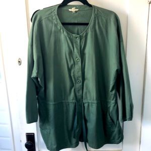 Eileen Fisher olive shirt jacket Xl